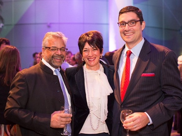 Ghislaine Maxwell (middle) with her husband Scott Borgerson (right). Picture: Arctic Circle Assembly