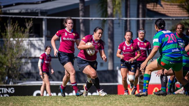 Premier Women finals action between GPS and UQ. Picture courtesy of Anthony Wingard/QRU.