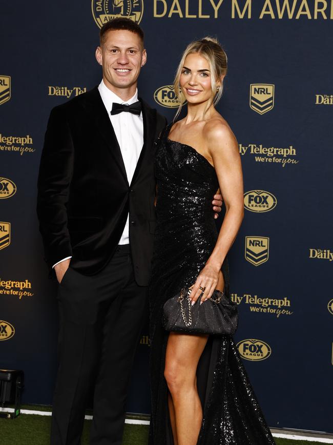 Kalyn Ponga with partner Gabrielle Peak. Picture: Jonathan Ng