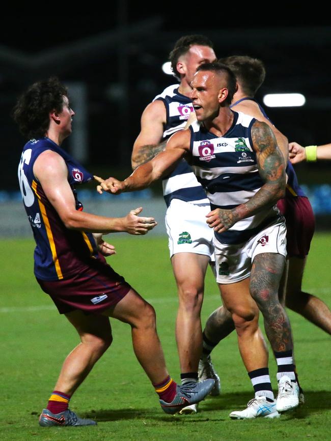 Pictured: Liam Brandt. Cairns City Lions v Port Douglas Crocs at Cazalys Stadium. Elimination Final. AFL Cairns 2024. Photo: Gyan-Reece Rocha