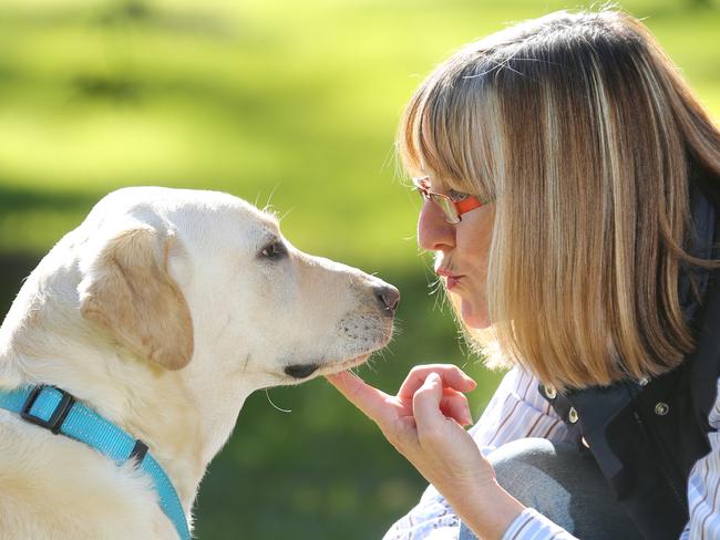 Devoted... Lillian Eastlake-Smith with puppy Lacey. Photo: Bob Barker.