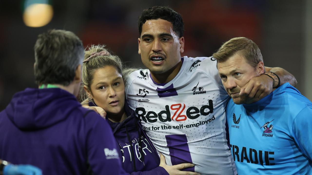 Storm will be sweating on the fitness of Reimis Smith, after coming off the field with an abductor injury. Picture: Getty Images.