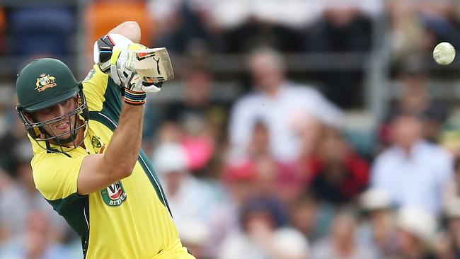 Mitchell Marsh in ODI action for Australia against New Zealand on Tuesday.