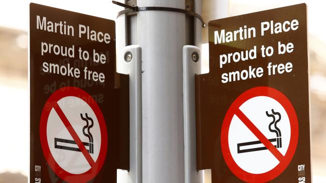 Sydney’s wide and open iconic public space of Martin Place has seen smoking banned. Picture: John Appleyard