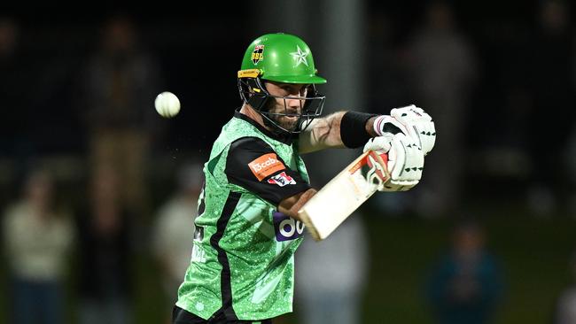 HOBART, AUSTRALIA – DECEMBER 28: Glenn Maxwell of the Stars batting during the BBL match between Hobart Hurricanes and Melbourne Stars at Blundstone Arena, on December 28, 2023, in Hobart, Australia. (Photo by Steve Bell/Getty Images)