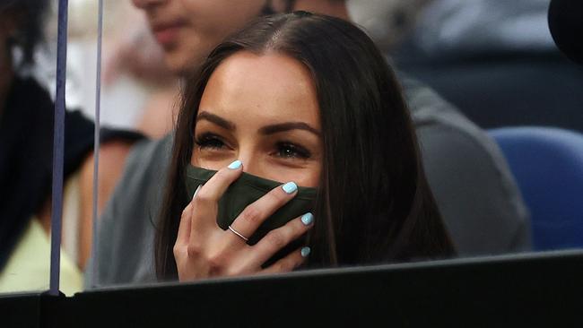 Chiara Passari courtside at Kyrgios’ match against Dominic Thiem on February 12. Picture: Michael Klein