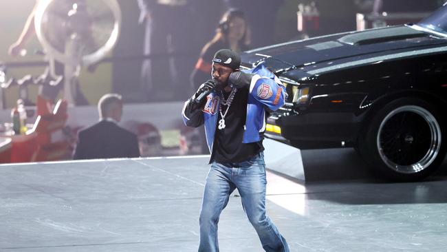 Kendrick Lamar performs onstage during Apple Music Super Bowl LIX Halftime Show at Caesars Superdome on February 09, 2025 in New Orleans, Louisiana. Picture: Chris Graythen/Getty Images