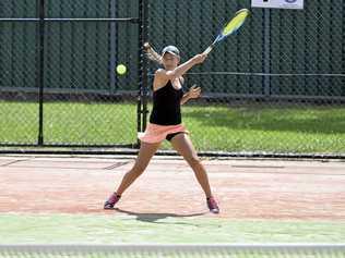 IN CONTROL: Kaylah McPhee sends back a shot in her Silver Cup semi-final with Nakisa Djamshidi. McPhee won the match 6-2 6-2 and will face defending champion Olivia Gadecki in the final today. Picture: Kevin Farmer