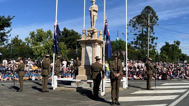 Thousands of people marched to the cenotaph at Upper Coomera for an Anzac Day service.