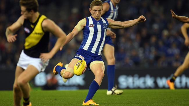 Jack Ziebell in action for North Melbourne against Richmond.