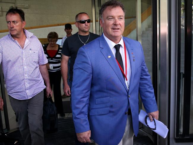 One Nation Senator Rod Culleton emerges from the High Court in Canberra on Monday. Picture: Ray Strange.