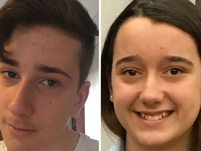 A supplied image obtained Saturday, July 7, 2018 of Jack, 15, and Jennifer Edwards, 13. The grieving mother of murdered schoolchildren Jack and Jennifer Edwards has released images of her teenage son and daughter shot dead by their father on Thursday in West Pennant Hills. Picture: Supplied