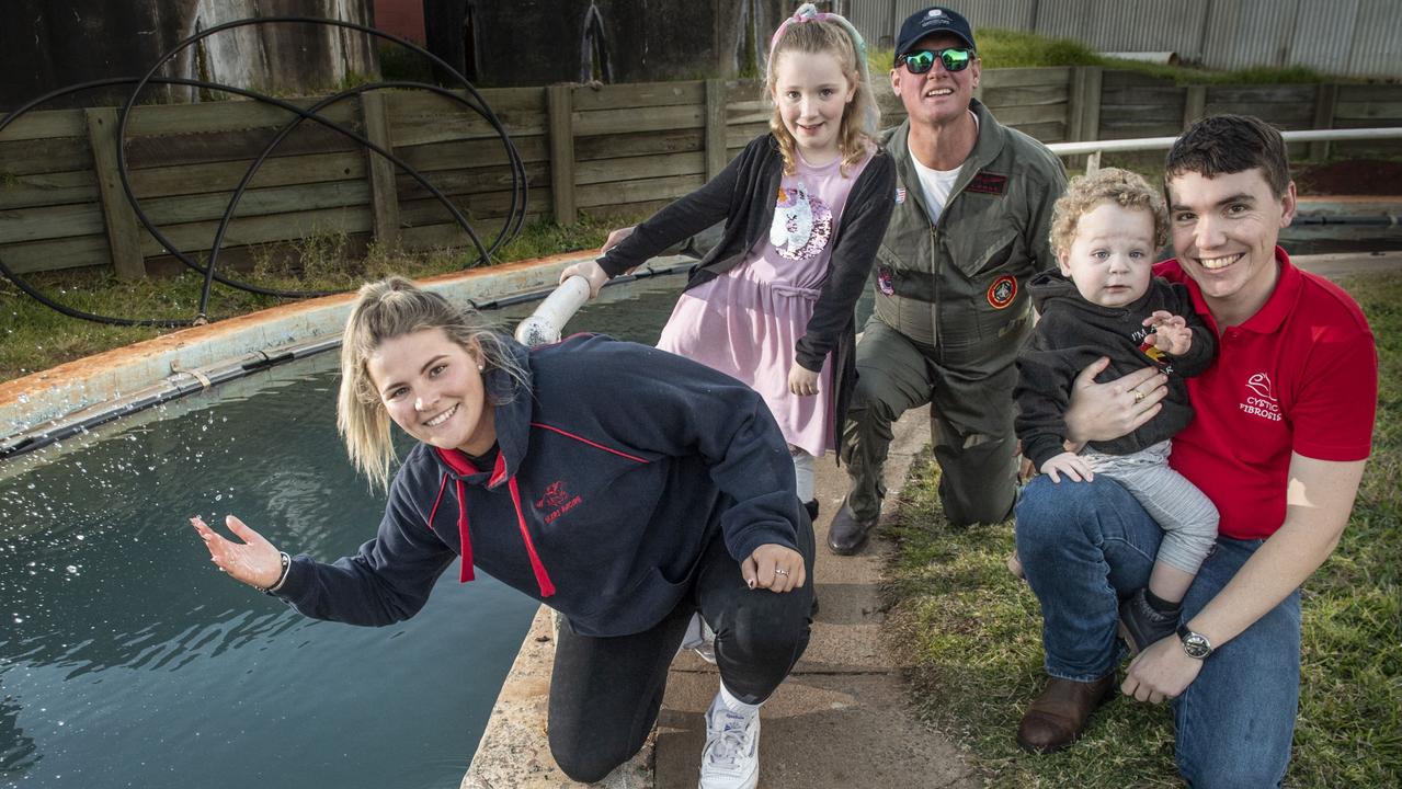 Testing the waters for the Take The Plunge challenge are (from left) Maddie Sears, Charlotte Warren, Andrew Catlow, Isaac Warren and Clayton Warren. Picture: Nev Madsen.