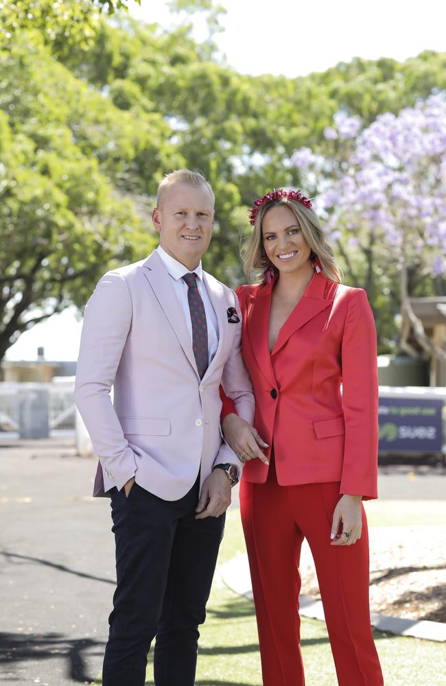 David ‘Luttsy’ Lutteral and swimmer Emily Seebohm. Picture: Mark Cranitch