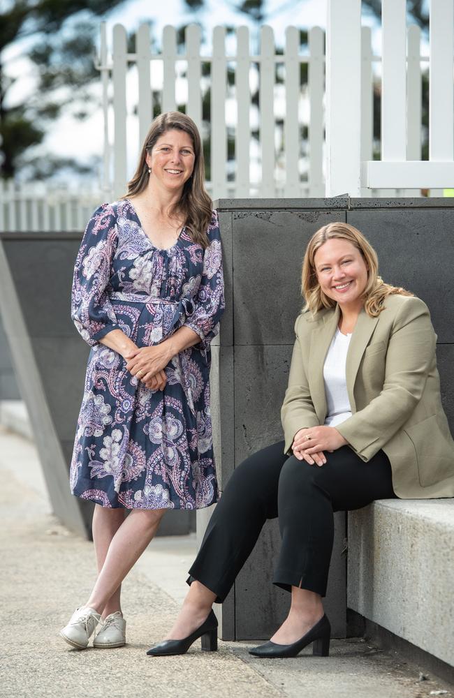 Bellarine ALP candidate Alison Marchant and Lara candidate Ella George pictured at the waterfront. Picture: Brad Fleet