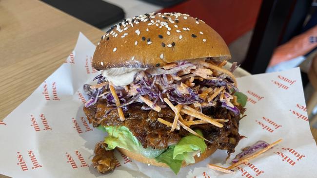 The A$AP Burg with pulled pork and slaw.