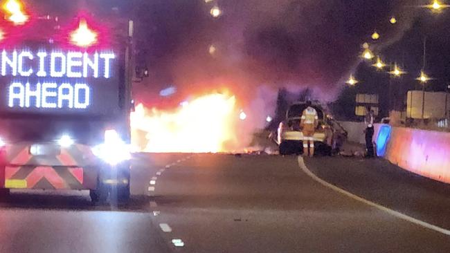 Police allege a driver intentionally drove down the wrong side a major highway near the Perth Airport before he collided with a taxi in a head-on collision killing himself and three other people. Source: Reddit.