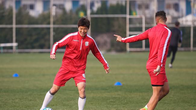 A photo taken by Adelaide United’s former equiment manager Chris Kelly. Adelaide United's Kim Jae-sung at training preparing for the Reds AFC Champions League clash against Jiangsu Sainty in Nanjing, China: Chris Kelly