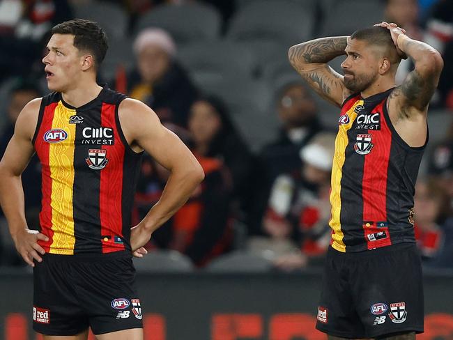 St Kilda’s midfield was put to the sword. (Photo by Michael Willson/AFL Photos via Getty Images)