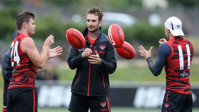 Jobe Watson at Essendon training on Tuesday. Picture: Michael Klein