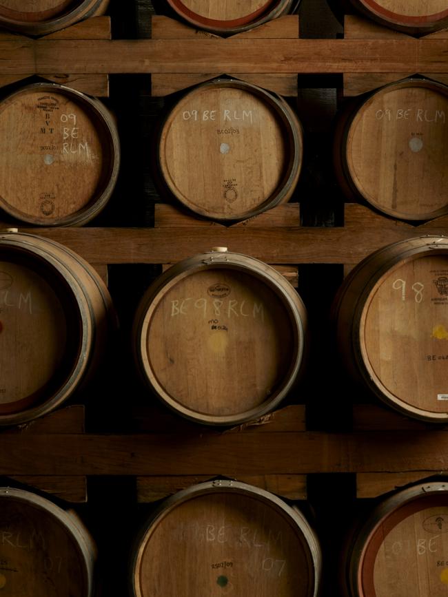 Wine barrels at Ballandean Estate.