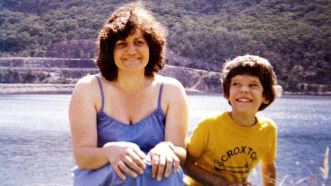 Thornbury bookshop murder victim Maria James and her son Adam at the Grampians in 1980. Picture: Supplied