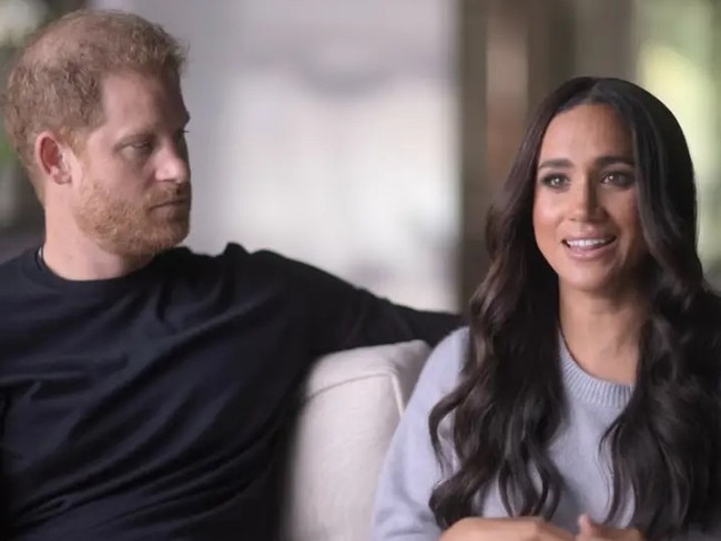 Prince Harry and Meghan Markle in their Netflix docuseries "Harry & Meghan." Picture Netflix