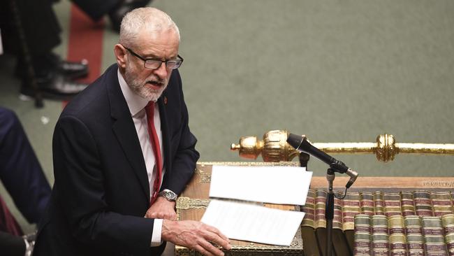 Jeremy Corbyn speaks during the debate on the Early Parliamentary General Election Bill. Picture: AP.