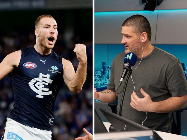 Carlton forward Harry McKay and former Carlton forward Brendan Fevola