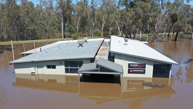 The Shepparton Swans home ground under water in October last year. Picture: Supplied