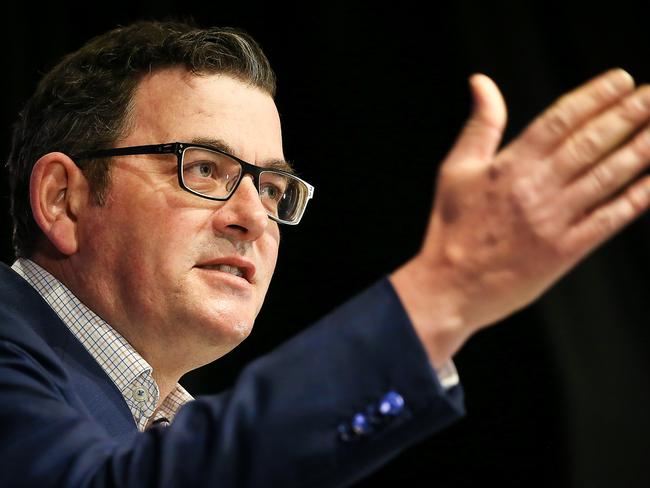 MELBOURNE, AUSTRALIA - NewsWire Photos AUGUST 18, 2020 : Victorian Premier Daniel Andrews announcing the latest coronavirus infection numbers across the state.Infections appear to be dropping but more deaths from COVID-19 are occurring in Aged Care. Picture : NCA NewsWire / Ian Currie