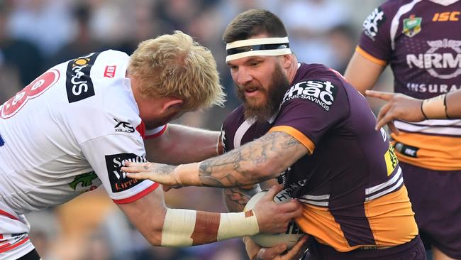 Josh McGuire couldn’t get into the game for the Broncos. Picture: AAP