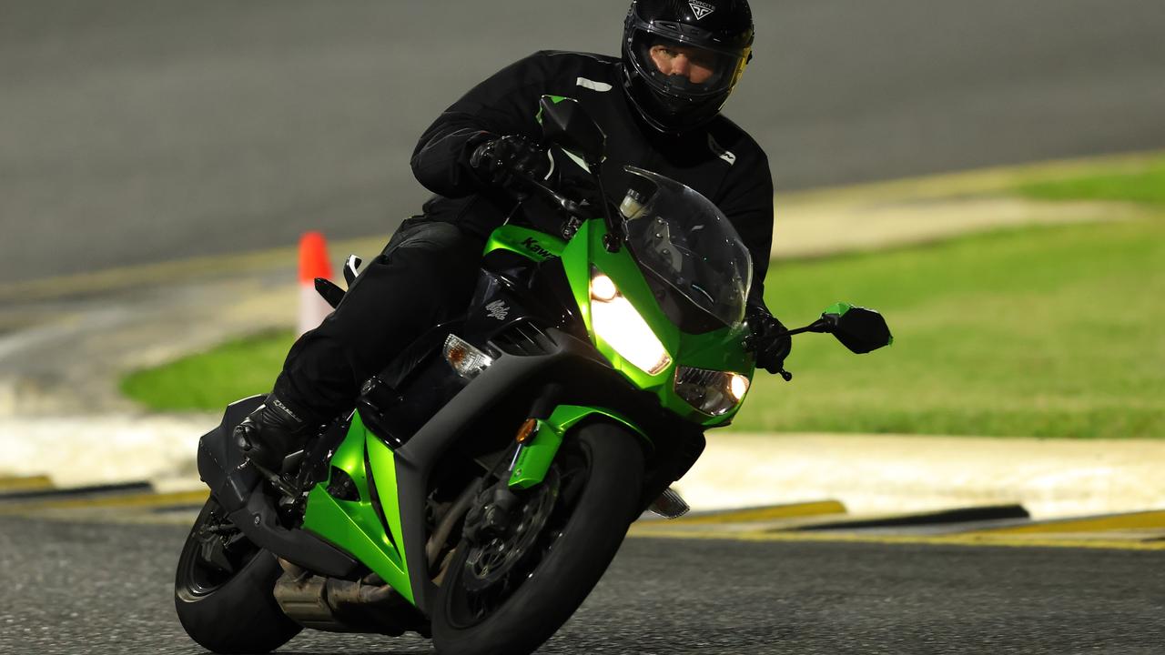 David McCowen on track with MotoSchool rider training at Sydney Motorsport Park. Photo: MotoSchool/SDpics