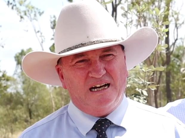 Deputy Prime Minister Barnaby Joyce pictured at the Siod turning of the new Pembroke Olive Downs coal mine project Picture Supplied