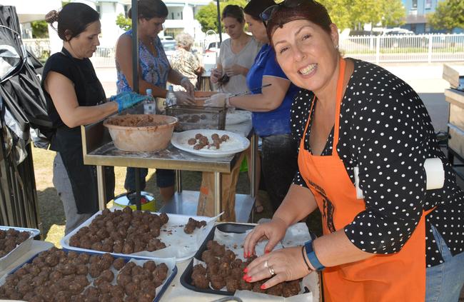 Helen Halkitis prepares keftethes (meatballs) ahead of GleNTi. Picture: John Karavokyros