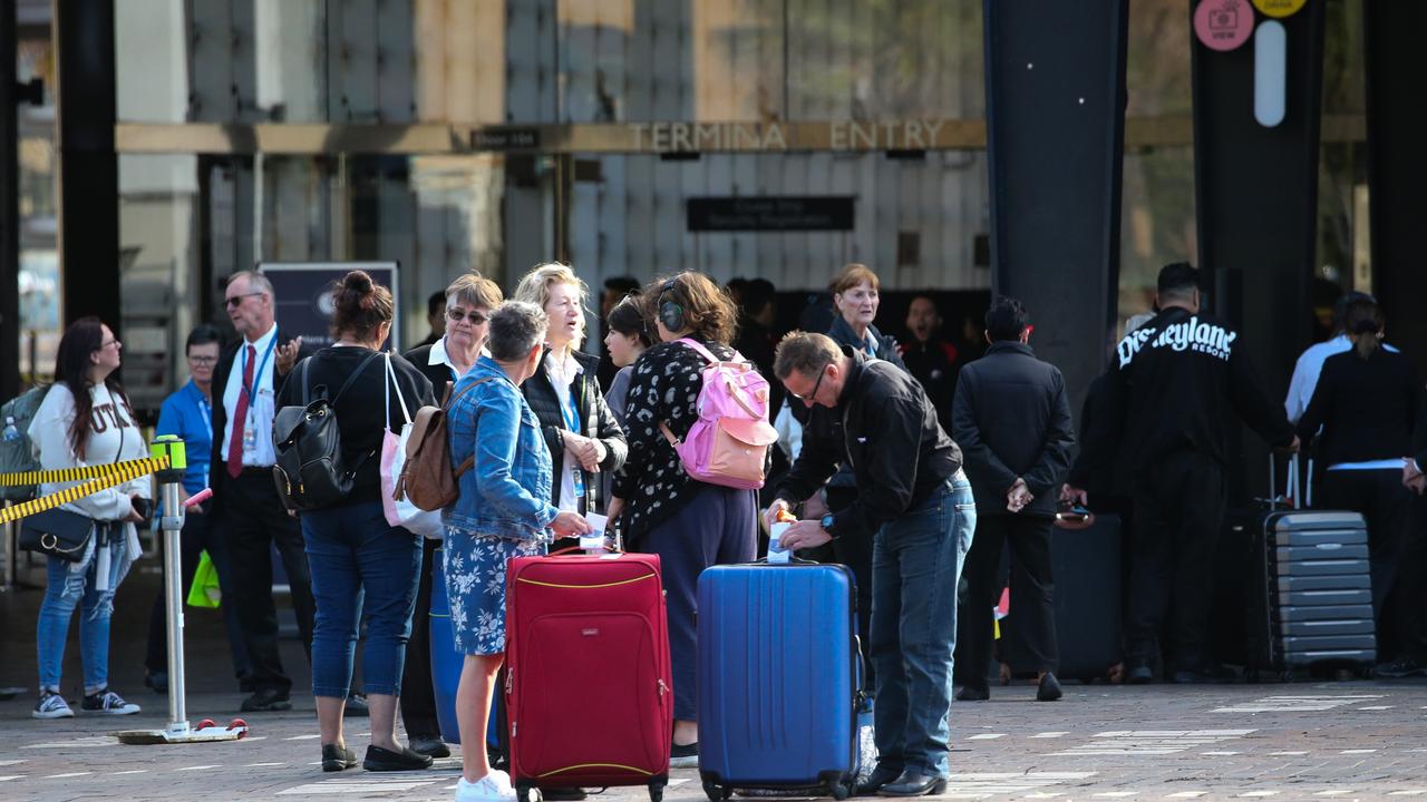 A text was sent to travellers on Monday morning informing them of the delay, with boarding expected to commence about 2.30pm. Picture: NCA Newswire / Gaye Gerard