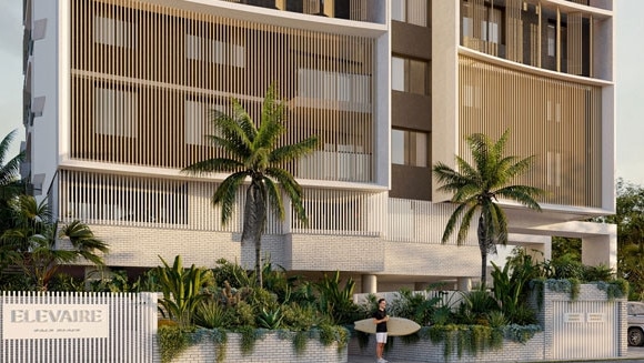 Artist impression of the Elevaire project at Palm Beach on the Gold Coast.