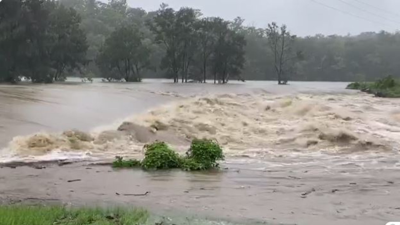 A raging Coomera River. Picture: Collette Dunn