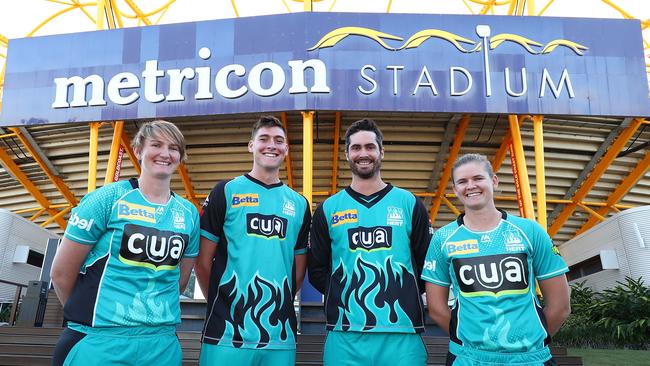 Sammy-Jo Johnson, Matthew Renshaw, Ben Cutting and Jess Jonassen at the launch. Picture: Getty Images