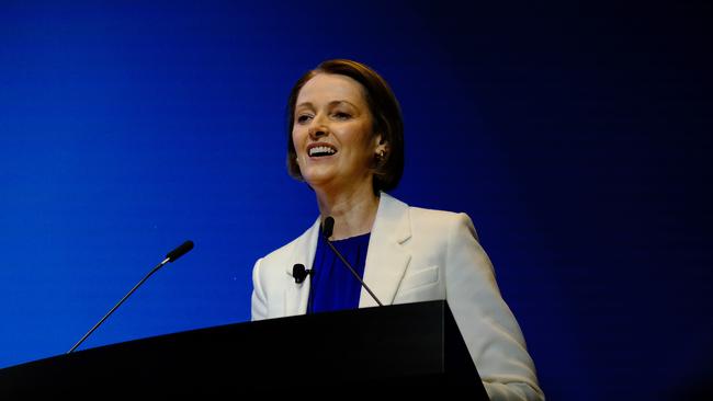 Telstra chief executive Vicki Brady said mobile hardware revenue was below expectations as customer hang onto their old headsets. Picture: NCA NewsWire / Luis Ascui