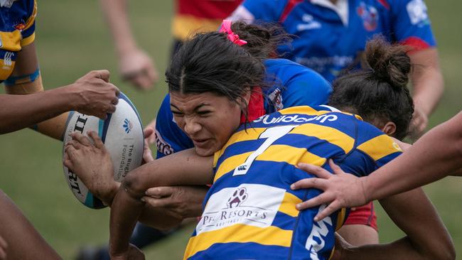 Manly’s Shonte Taumata in a tough game against Uni.