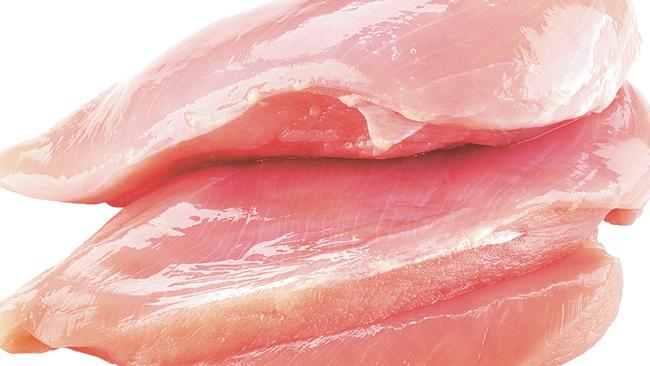 White stripes in raw chicken breast fillets, like the ones seen here, mean the chicken suffered a ‘muscular disorder’