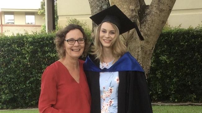 Cady Chappell with her Mum, Prue Chappell graduating in 2017.