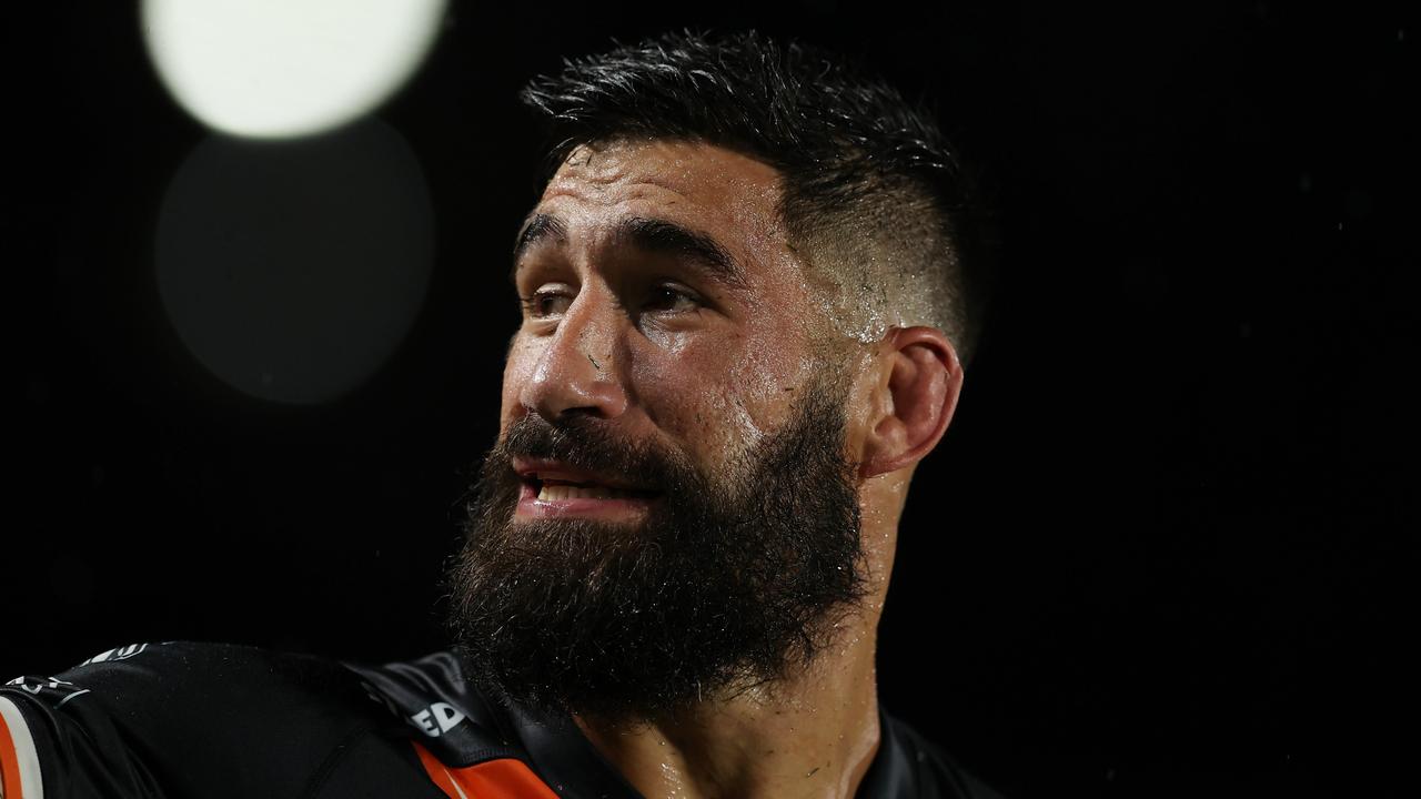 James Tamou will miss the Tigers’ round one clash against Melbourne. Picture: Ashley Feder/Getty Images