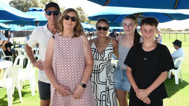 Rod Mothersole, Liz Mothersole, Lisa Lavery, Molly Lavery and Noah Lavery at Moama Bowling Club Echuca Cup. Picture: David Smith