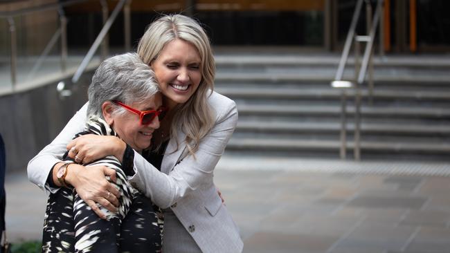 Chief class action lawyer, Angela Sdrinis with Ashley whistleblower Alysha outside Hobart Supreme Court on Monday 25th November 2024. Picture: Linda Higginson