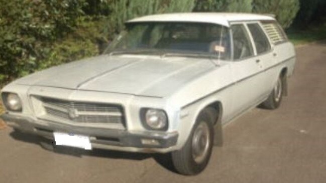 A white station wagon similar to this was seen in the vicinity of Kylie Maybury’s disappearance before her abduction and murder. Picture: Victoria Police