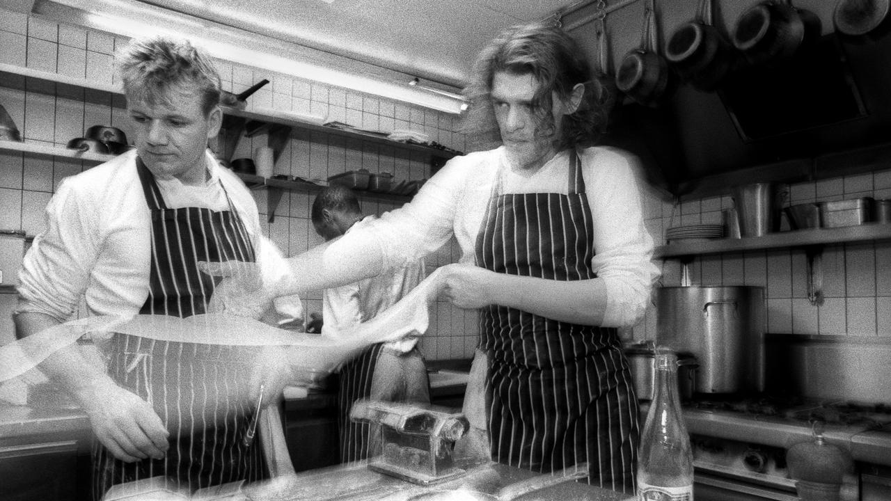 Marco Pierre White with assistant chef Gordon Ramsay in 1989. Picture: Christopher Pillitz/Getty Images