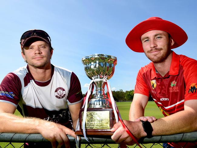 Waratah’s Isaac Conway (left) and Palmerston’s Alex Bleakley. Picture Bridgeford.