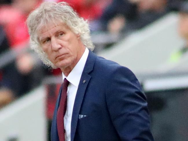 Gertjan Verbeek head coach of Adelaide United during the Round 17 A-League match between Adelaide United and Melbourne City FC at Coopers Stadium in Adelaide, Saturday, February 1, 2020. (AAP Image/Kelly Barnes) NO ARCHIVING, EDITORIAL USE ONLY